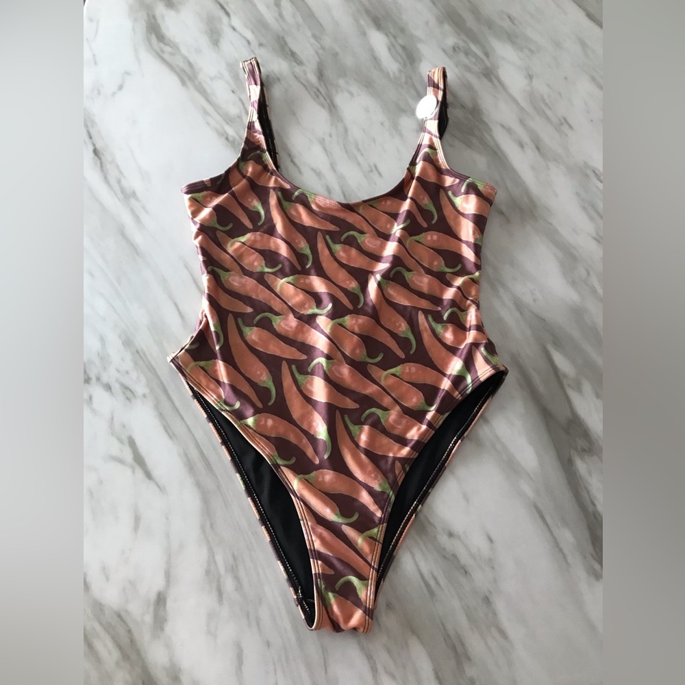 Forever 21 Chili Pepper One Piece Swimsuit